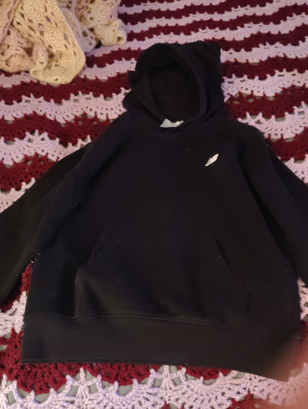 New Balance Black and White Logo Tag Hoodie